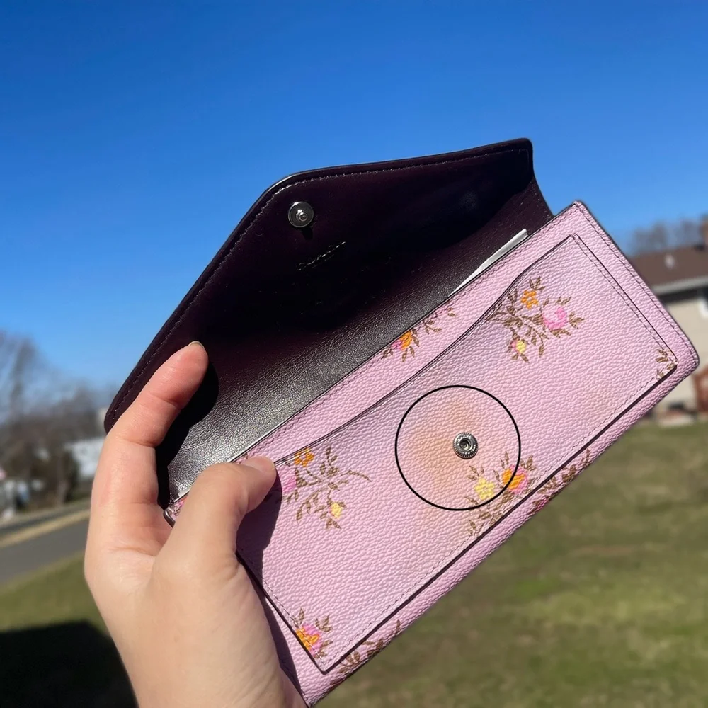 Coach Soft Wallet With Cross Stitch Floral Print